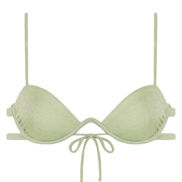 Nwt montce jade green sparkle elany bikini top - Picture 1 of 5